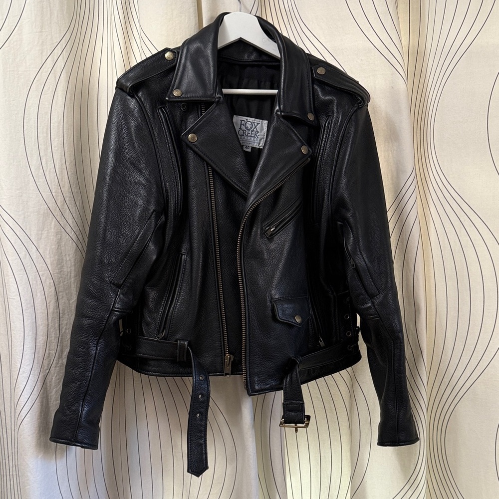 Men's Black Leather Moto Jacket